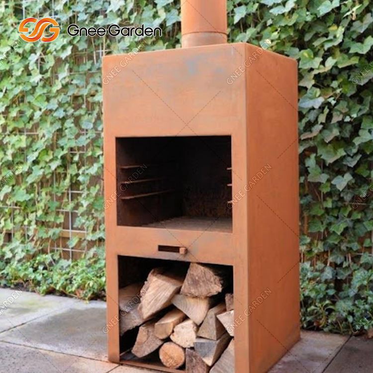 Montaža Corten Steel Rusty Round Roštilj Jednostavna metalna ložišta