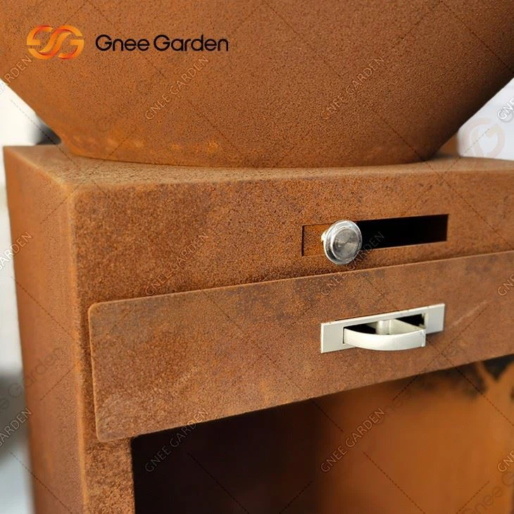 BBQ Brazier Outdoor Fire Pit Bbq Brazier Rust Corten Steel Firepit Steel Bowl Barbecue Fire Pits