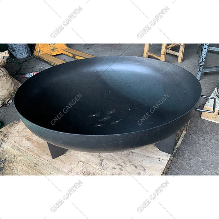 Camping Patio Round Wood-burning Corten Steel Outdoor Garden Fire Bowl