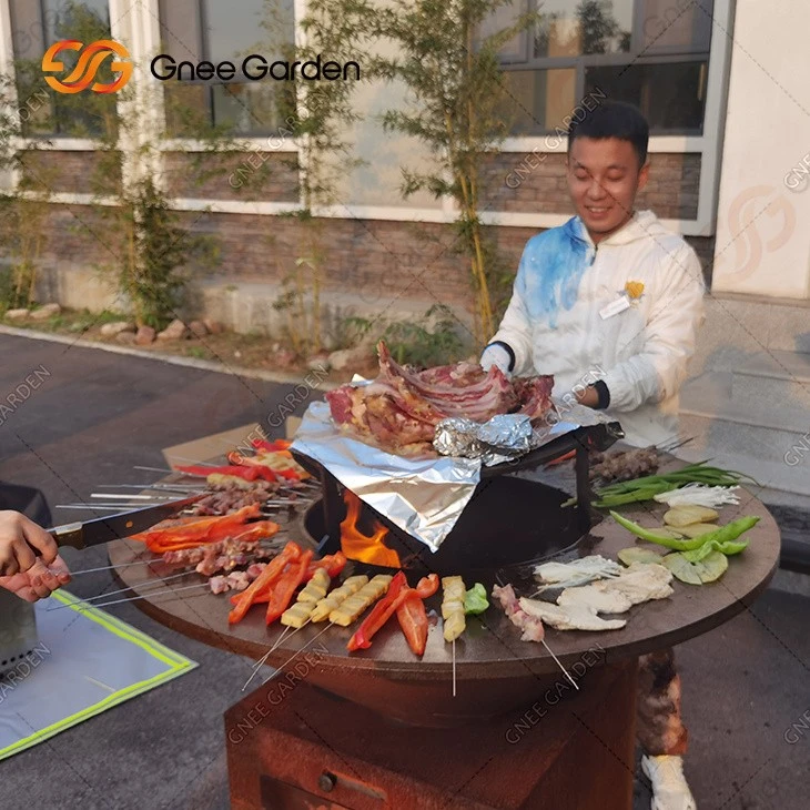 Corten Grill Table Bbq Corten Steel Fire Pit Barbecue Grill Bbq