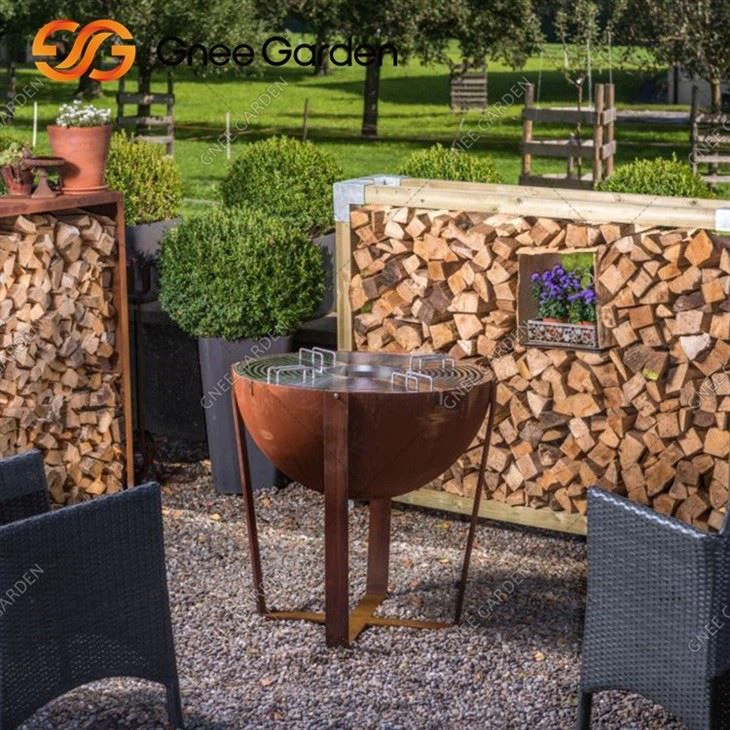 Corten Steel Fire Pits Bbq Grill Outdoor