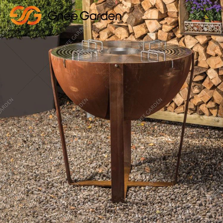 Corten Steel Fire Pits Bbq Grill Outdoor