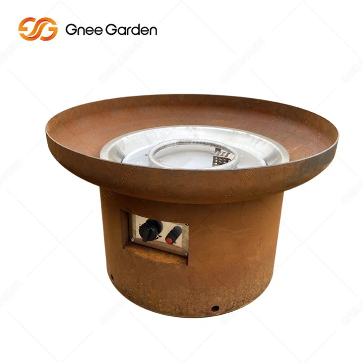 Corten Steel Firepits Outdoor Metal Propane Fire Pit