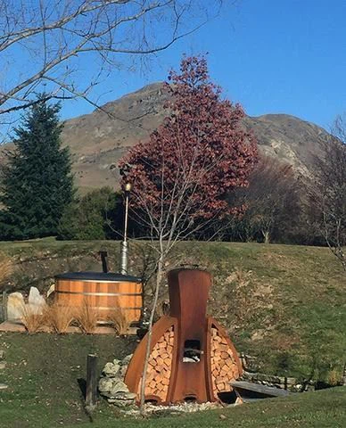 steel outdoor fireplace