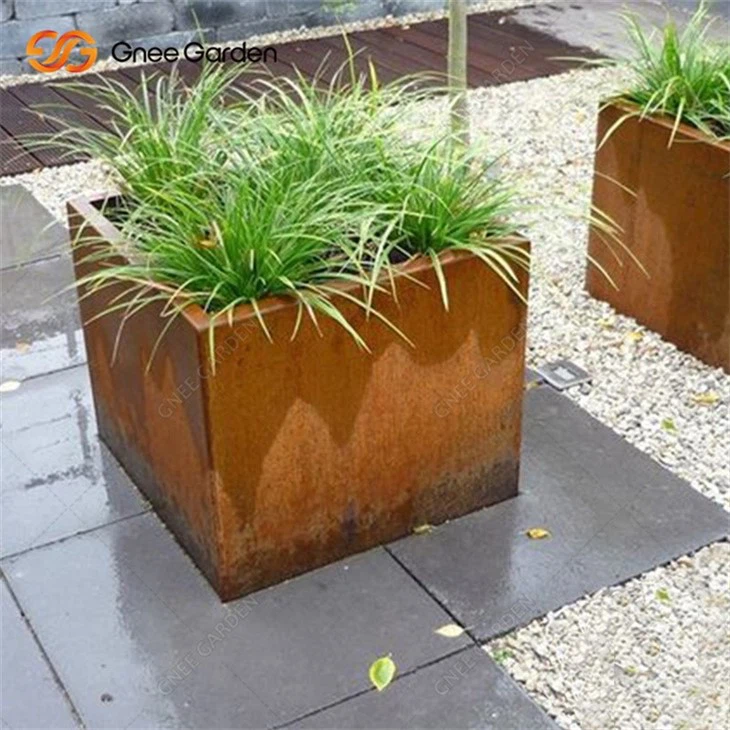 Corten Steel Planter Outdoor Garden Flowerpot