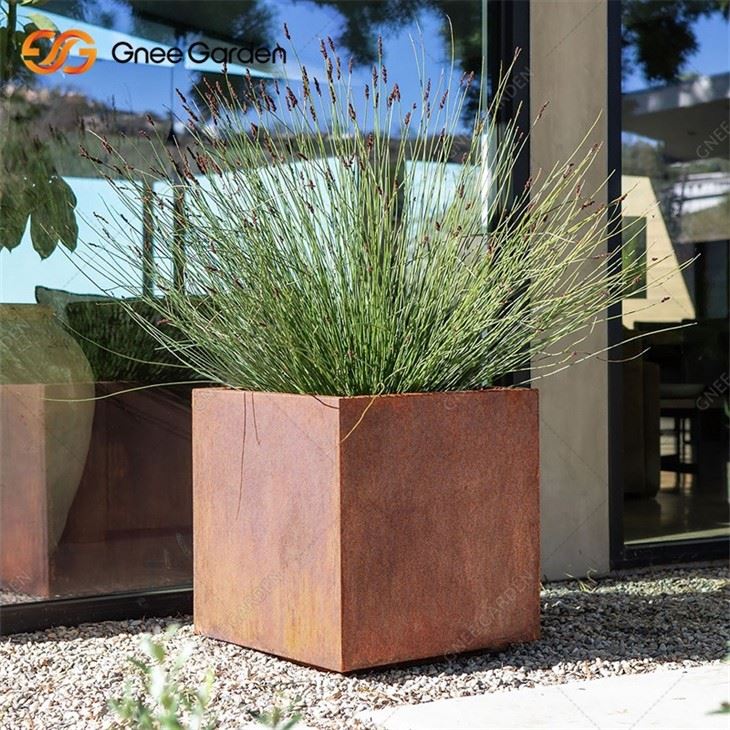 Corten Steel Square Planters Large Flowerpot