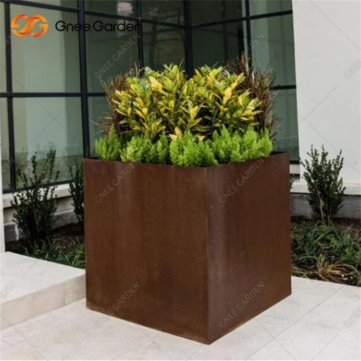 Corten Steel Square Planters Large Flowerpot