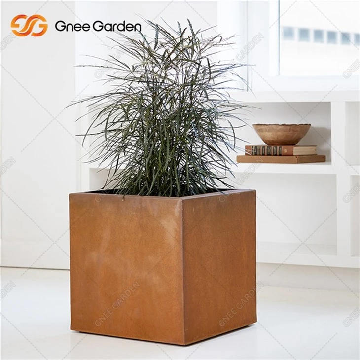 Corten Steel Square Planters Large Flowerpot