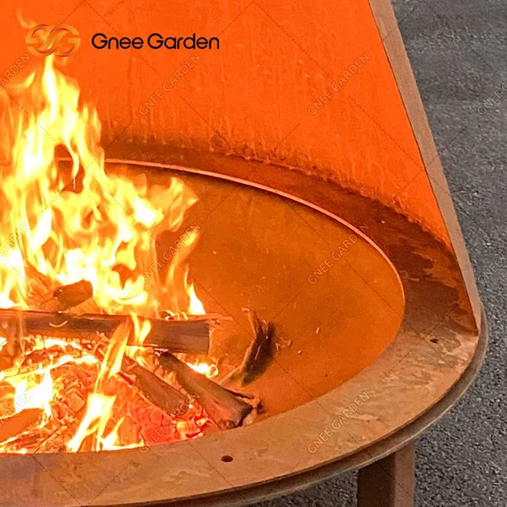 Corten Steel Standing Fireplaces With Chimney