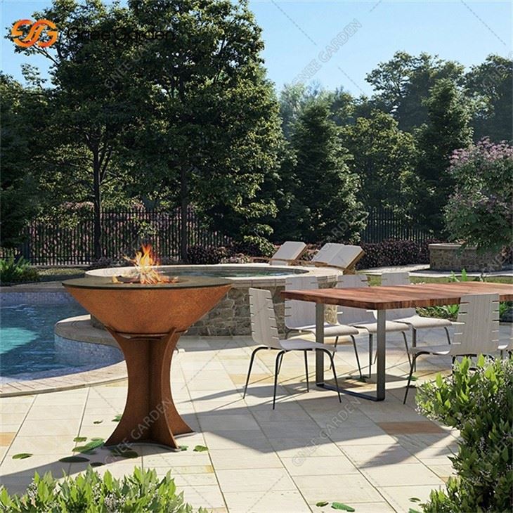 Outdoor Barbeque Charcoal Grill Corten Steel