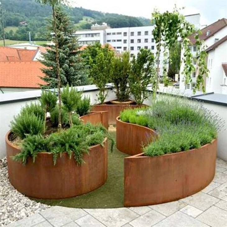 Outdoor Simple Style Corten Steel Design Garden Decoration Edging