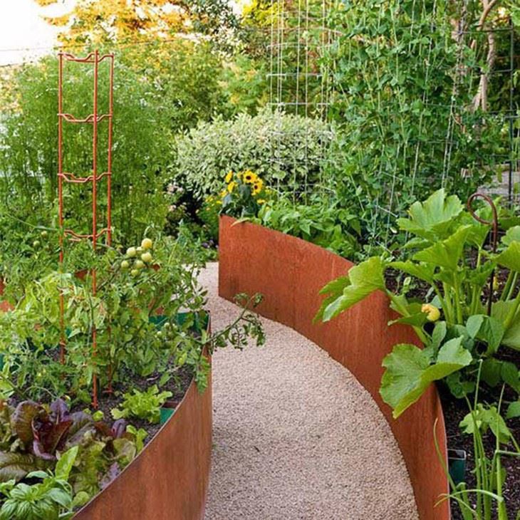 Outdoor Simple Style Corten Steel Design Garden Decoration Edging