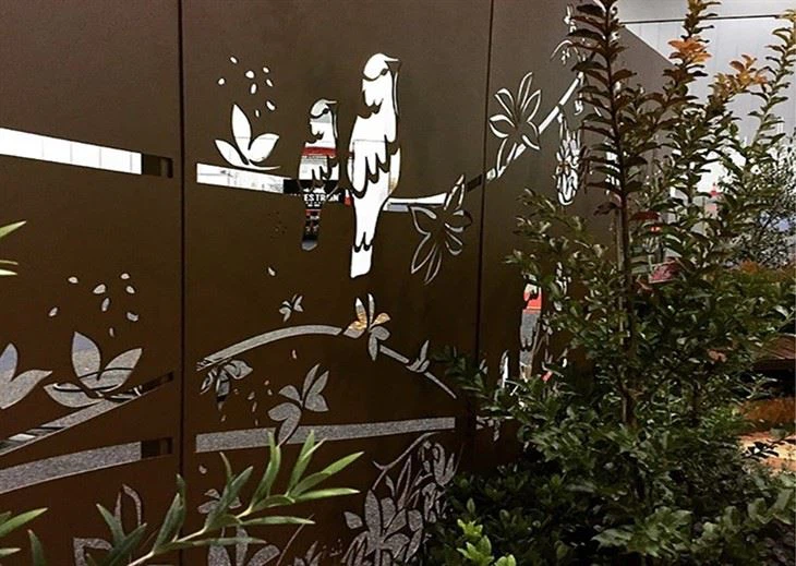 Rectangular Corten Steel Rusty Simple Metal Garden Screen