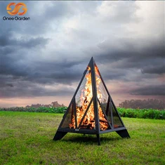 Vanjski samostojeći metalni kamin od antiknog čelika Corten