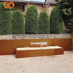 Corten Steel slobodno stojeći zid za ribnjak