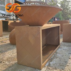 Corten Steel Wood Burning Bbq Pit Fire Pit