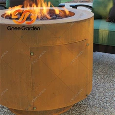 Okrugli Cor-Ten Steel Hidden Tank Firepit