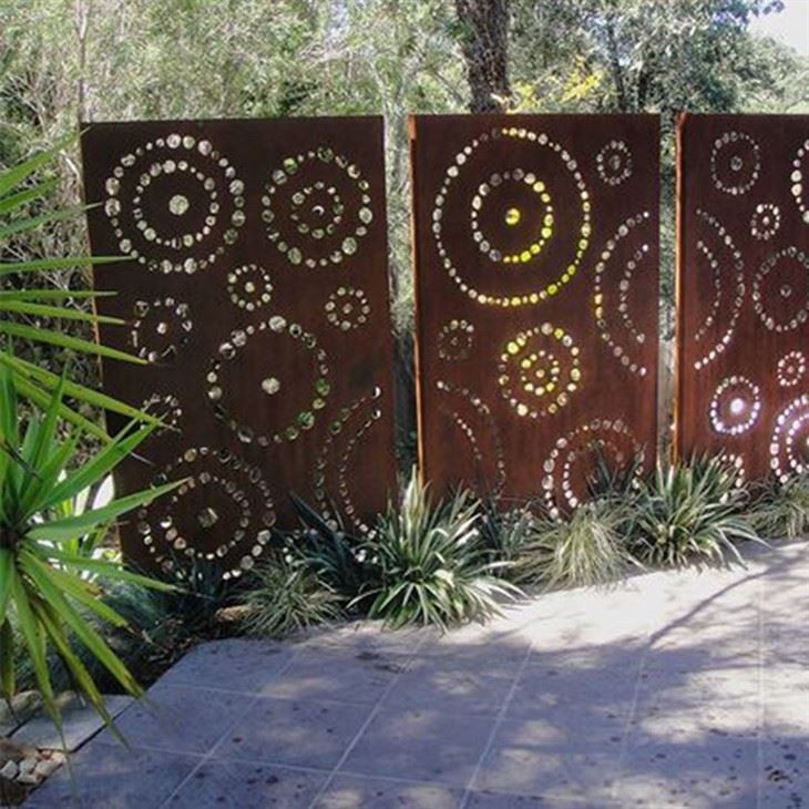 Fashion Laser Corten Steel Fence For Private Space Screen Panel For Custom