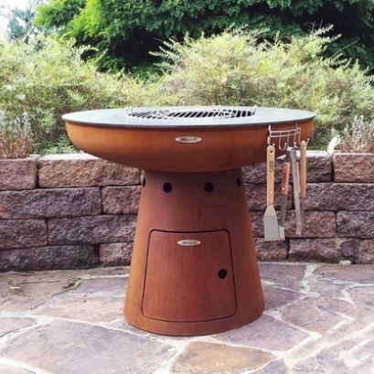 Corten Steel Grill Brasero Barbecue Grill Outdoor Charcoal Bbq
