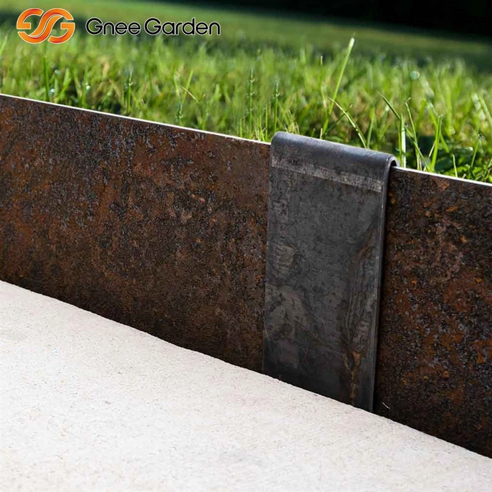 Corten steel lawn edging