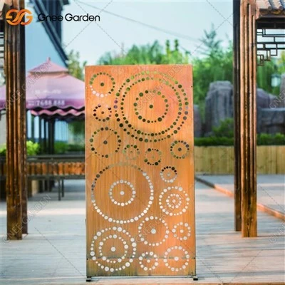 Corten Steel Privacy Fencing Courtyard